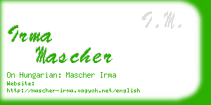 irma mascher business card